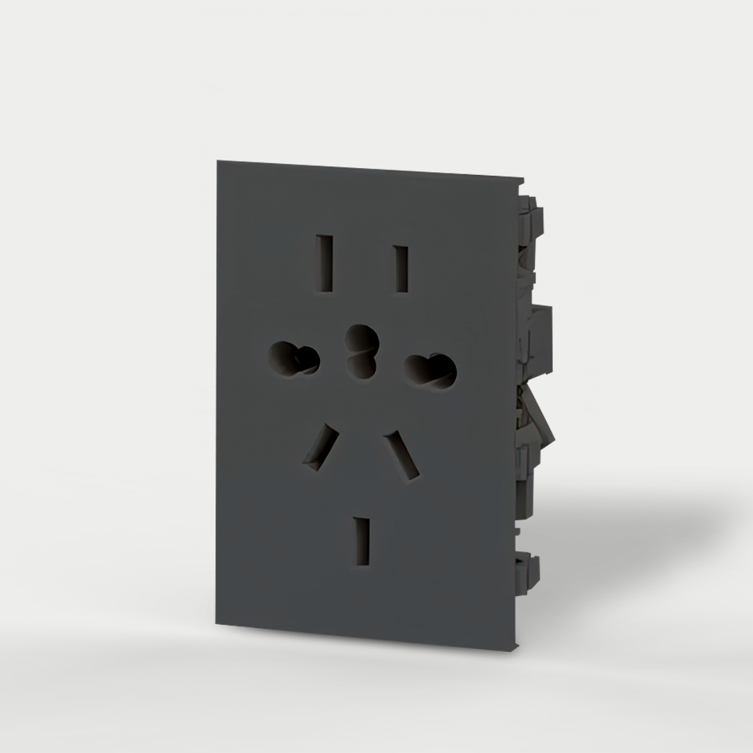 MODULO TOMA MULTIPLE UNIVERSAL GRIS